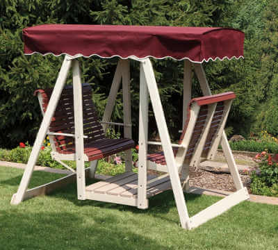 Double Rollback Lawn Swing TarpTop